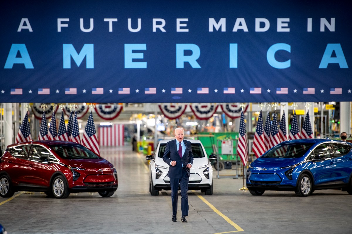 Joe Biden at the General Motors Factory ZERO electric vehicle assembly plant