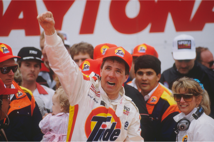 darrell waltrip with fist extended